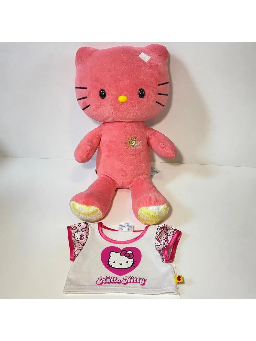 19” Build-A-Bear Sanrio Coral Pink Hello Kitty Sunshine Plush With Shirt